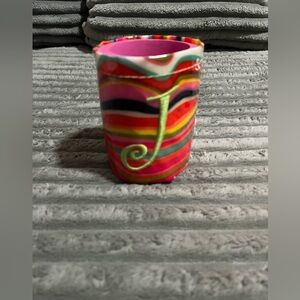 Monogrammed Koozie Letter “J” Embroidered